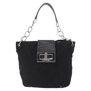 Chanel Nylon Chain Shoulder Bag Black